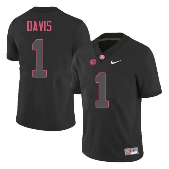 NCAA Men's Alabama Crimson Tide #1 Ben Davis Stitched College Nike Authentic Black Football Jersey XS17I62UP